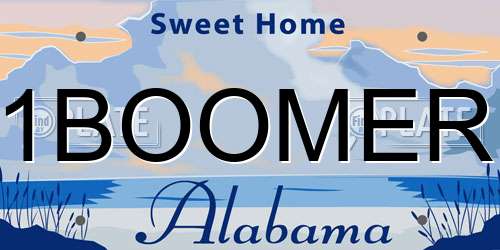 1BOOMER Alabama License Plate