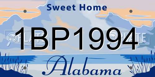 1BP1994 Alabama License Plate