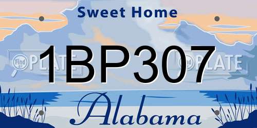 1BP307 Alabama License Plate