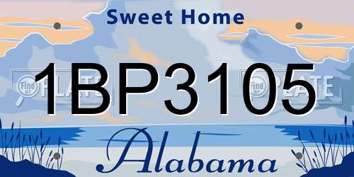 1BP3105 Alabama License Plate