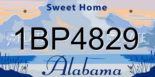 1BP4829 Alabama License Plate