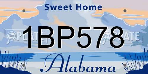 1BP578 Alabama License Plate