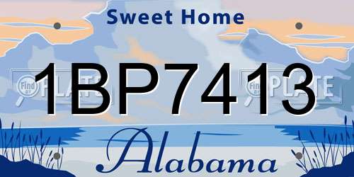 1BP7413 Alabama License Plate