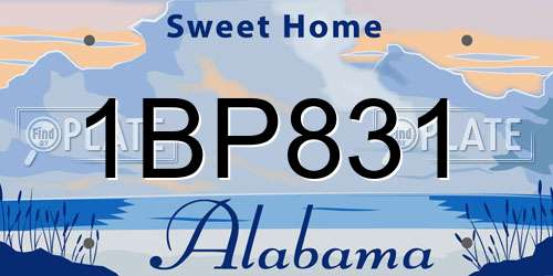 1BP831 Alabama License Plate