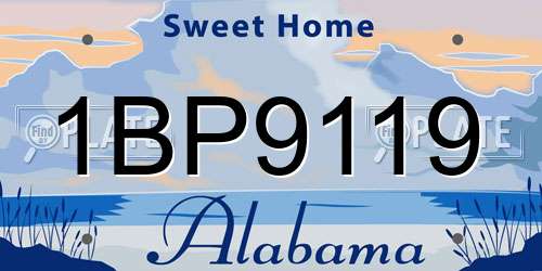 1BP9119 Alabama License Plate