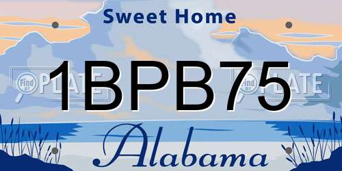 1BPB75 Alabama License Plate