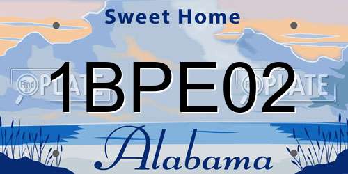 1BPE02 Alabama License Plate