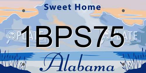 1BPS75 Alabama License Plate