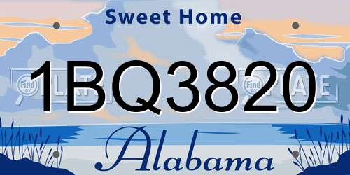 1BQ3820 Alabama License Plate