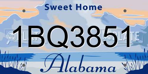 1BQ3851 Alabama License Plate
