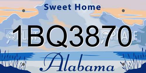 1BQ3870 Alabama License Plate
