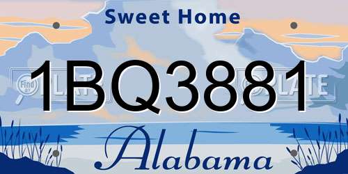 1BQ3881 Alabama License Plate