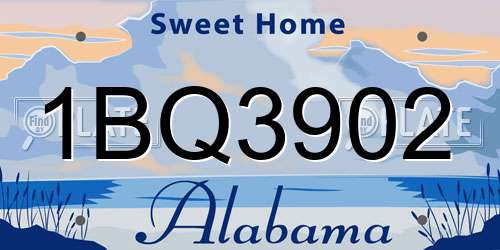1BQ3902 Alabama License Plate
