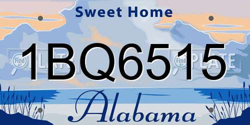 1BQ6515 Alabama License Plate