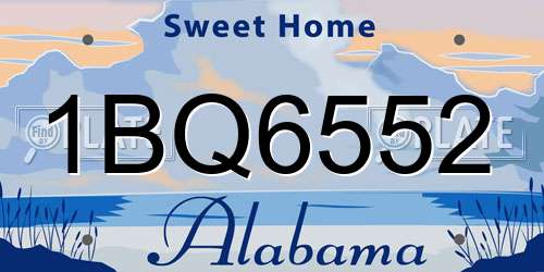 1BQ6552 Alabama License Plate