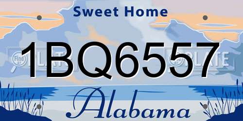 1BQ6557 Alabama License Plate