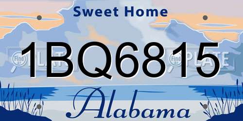 1BQ6815 Alabama License Plate