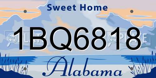 1BQ6818 Alabama License Plate