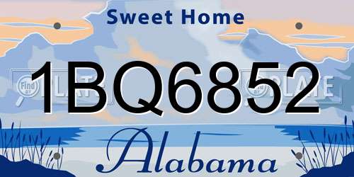 1BQ6852 Alabama License Plate