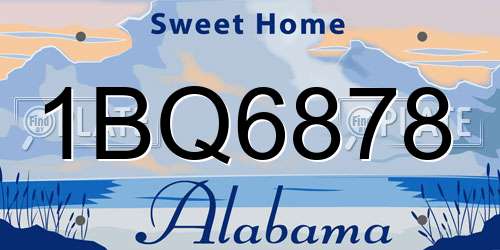 1BQ6878 Alabama License Plate