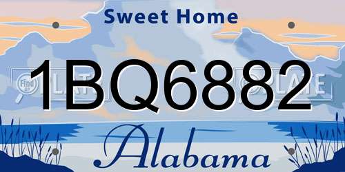 1BQ6882 Alabama License Plate