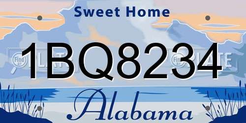 1BQ8234 Alabama License Plate