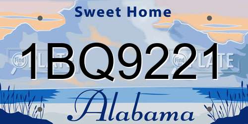 1BQ9221 Alabama License Plate