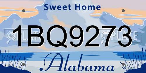 1BQ9273 Alabama License Plate