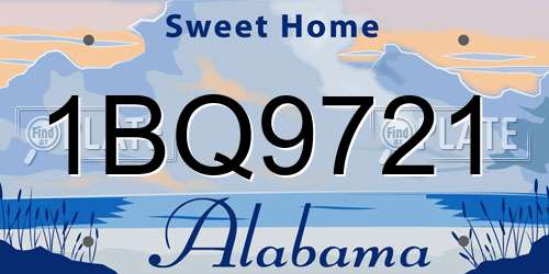 1BQ9721 Alabama License Plate