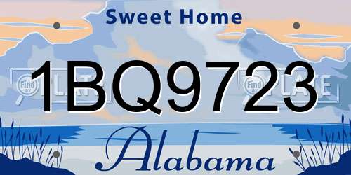 1BQ9723 Alabama License Plate
