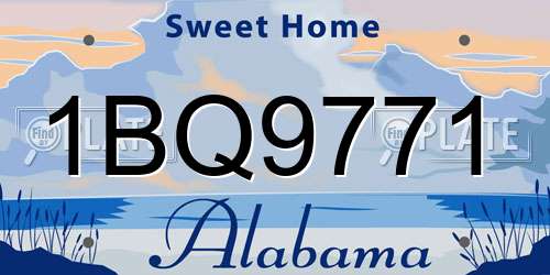 1BQ9771 Alabama License Plate