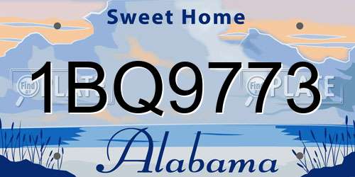 1BQ9773 Alabama License Plate