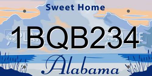 1BQB234 Alabama License Plate