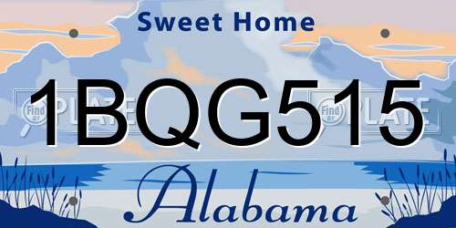 1BQG515 Alabama License Plate