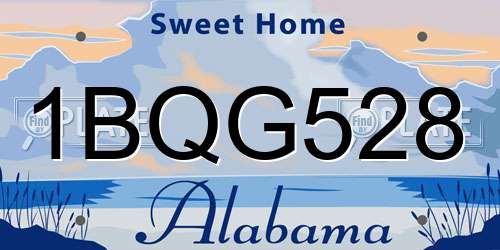 1BQG528 Alabama License Plate