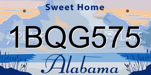 1BQG575 Alabama License Plate