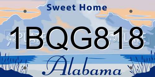 1BQG818 Alabama License Plate
