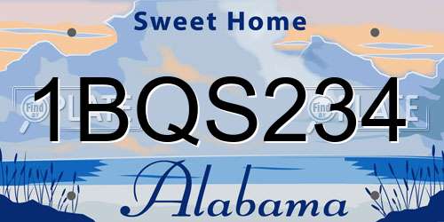 1BQS234 Alabama License Plate