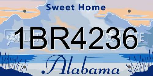 1BR4236 Alabama License Plate