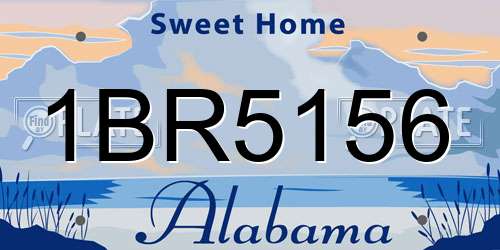 1BR5156 Alabama License Plate