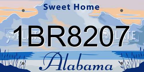 1BR8207 Alabama License Plate