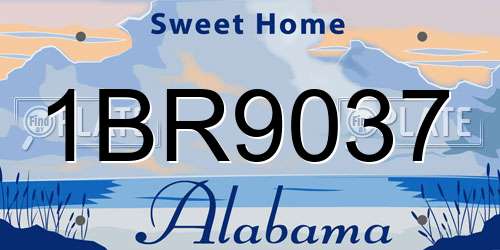 1BR9037 Alabama License Plate