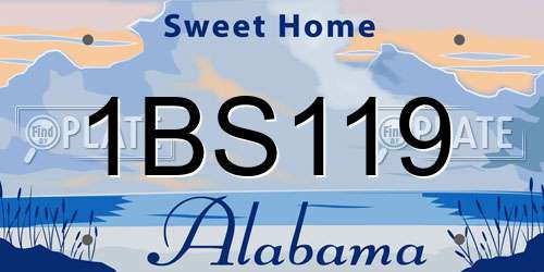 1BS119 Alabama License Plate