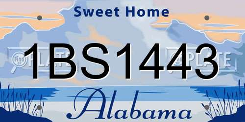 1BS1443 Alabama License Plate