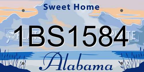 1BS1584 Alabama License Plate