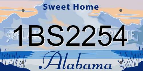 1BS2254 Alabama License Plate