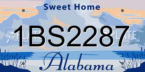 1BS2287 Alabama License Plate