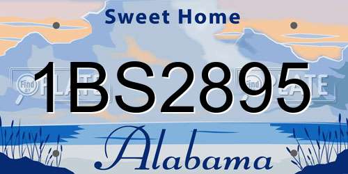 1BS2895 Alabama License Plate