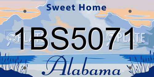 1BS5071 Alabama License Plate