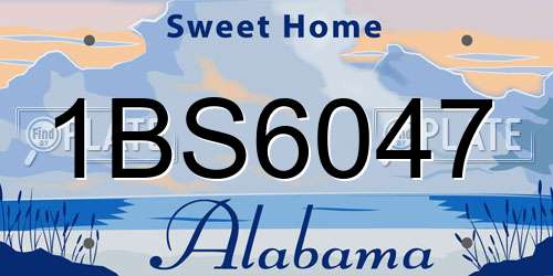 1BS6047 Alabama License Plate